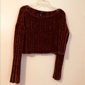 Pink Chenille Crop Top